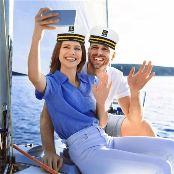 Captain Sailor Costume Set Hat Scarf Sunglasses Nautical Party Accessories - Picture 4 of 8